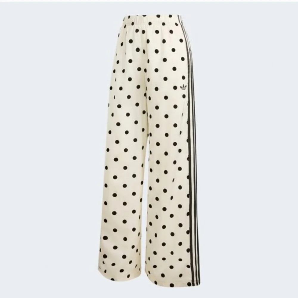 adidas Cream and Black Polka Dot Wide-Leg Track Pants - Picture 4 of 6